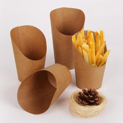 8oz 12ozのペーパー フライ ドポテトのスコップのコップのテークアウトのテークアウトのフライ ドポテトの円錐形のホールダー