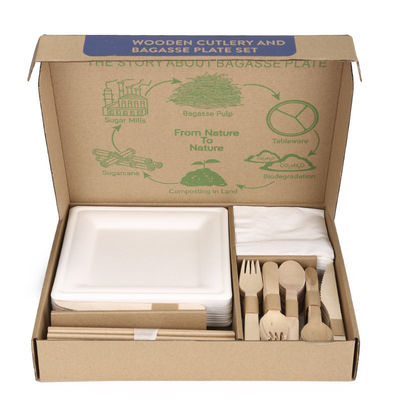 40人はキャンプのCompostable党テーブルウェア ホテル テーブルウェア セットを浜に引き上げる