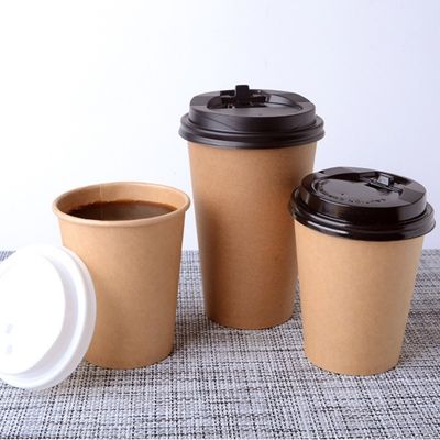 8オンスの生物分解性の使い捨て可能な紙コップ単一の壁のコーヒー カップをクラフト紙