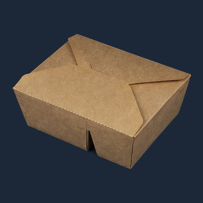 使い捨て可能なコンパートメントは箱のCarryoutの食品包装のクラフト紙のお弁当箱を取り除く