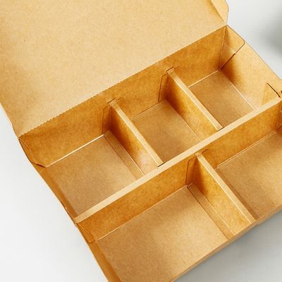 3 4 5つのコンパートメント生物分解性の使い捨て可能なテーブルウェアBentoのペーパーお弁当箱クラフト3MM