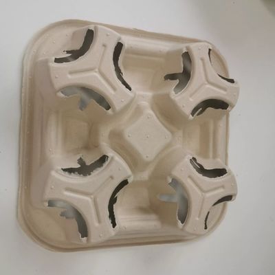 プラスチック自由な生物分解性のバガス テーブルウェア2は4個のコップ28g紙コップのキャリアを取る