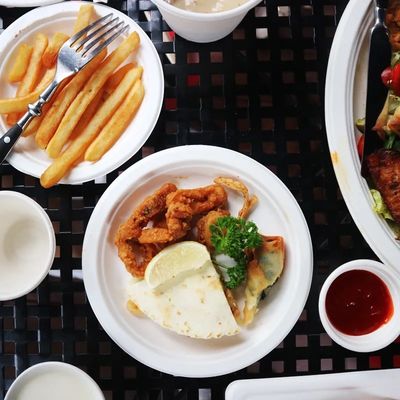 Ecoの使い捨て可能な支持できるCompostable使い捨て可能な版の食事用器具類は食品容器を取る