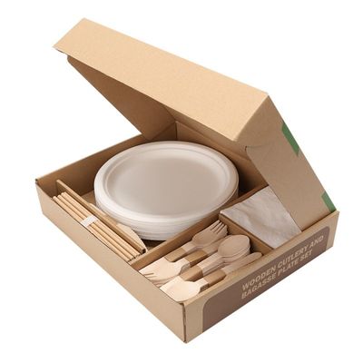 40人はキャンプのCompostable党テーブルウェア ホテル テーブルウェア セットを浜に引き上げる