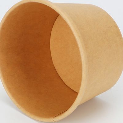 使い捨て可能な生物分解性の取得容器のクラフト紙のスープ ボウル16oz 24ozに塗るPLA
