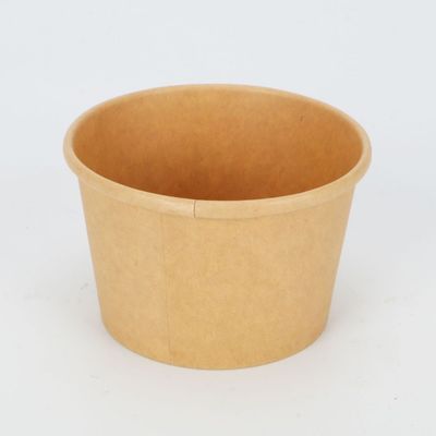 使い捨て可能な生物分解性の取得容器のクラフト紙のスープ ボウル16oz 24ozに塗るPLA