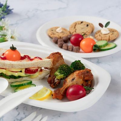 緑の100%生物分解性のCompostable党テーブルウェアEcoの友好的で使い捨て可能な版