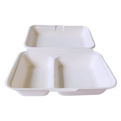 600ml 1000mlのディナー・ウェアCompostable党テーブルウェア バガスのパルプは箱Bento昼食を共にする