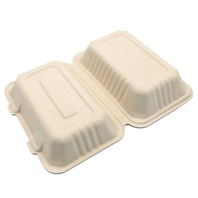600ml 1000mlのディナー・ウェアCompostable党テーブルウェア バガスのパルプは箱Bento昼食を共にする