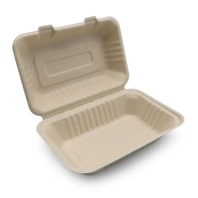 600ml 1000mlのディナー・ウェアCompostable党テーブルウェア バガスのパルプは箱Bento昼食を共にする