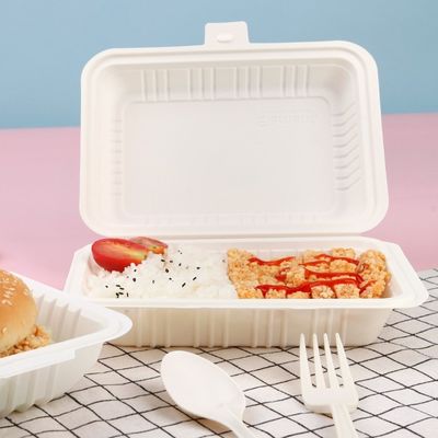 レストラン9inのコーン スターチの使い捨て可能な食事用器具類3コンパートメント クラムシェルの食品包装