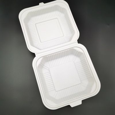 レストラン9inのコーン スターチの使い捨て可能な食事用器具類3コンパートメント クラムシェルの食品包装