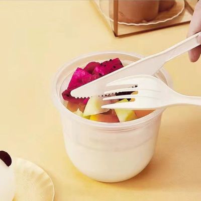 6In Ecoのコーンスターチ テーブルウェア150mm生物分解性のスプーンおよびフォークは食料調達の平皿類をナイフで刺