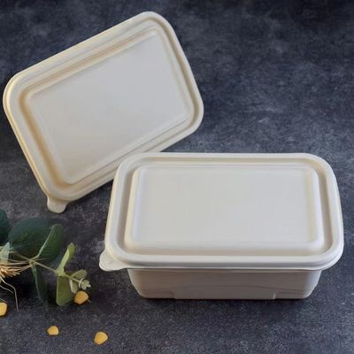 500 600ML使い捨て可能なCompostableコーンスターチの食事のお弁当箱のファースト・フード包装箱