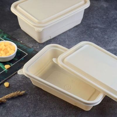500 600ML使い捨て可能なCompostableコーンスターチの食事のお弁当箱のファースト・フード包装箱
