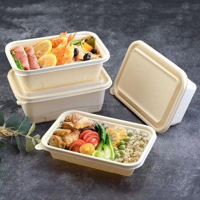 500 600ML使い捨て可能なCompostableコーンスターチの食事のお弁当箱のファースト・フード包装箱
