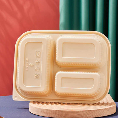 10インチ3コンパートメント コーンスターチ テーブルウェアBentoの生物分解性のコーンスターチの食品容器