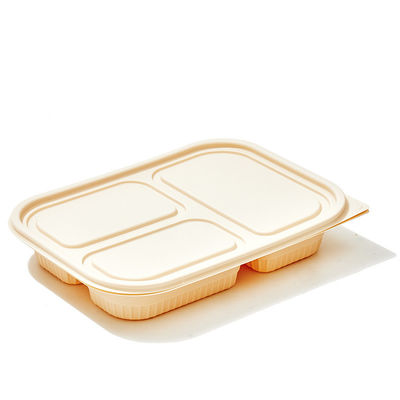 10インチ3コンパートメント コーンスターチ テーブルウェアBentoの生物分解性のコーンスターチの食品容器