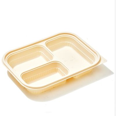 10インチ3コンパートメント コーンスターチ テーブルウェアBentoの生物分解性のコーンスターチの食品容器