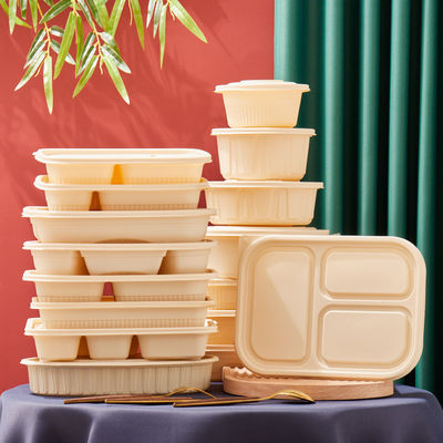 10インチ3コンパートメント コーンスターチ テーブルウェアBentoの生物分解性のコーンスターチの食品容器