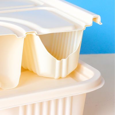 10インチ3コンパートメント コーンスターチ テーブルウェアBentoの生物分解性のコーンスターチの食品容器