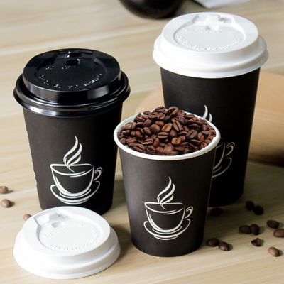 2.5oz習慣は黒く使い捨て可能なコーヒー カップ8ozのコーヒー単一の壁のコップを印刷した