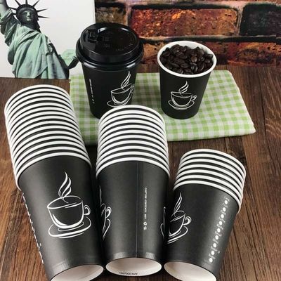 2.5oz習慣は黒く使い捨て可能なコーヒー カップ8ozのコーヒー単一の壁のコップを印刷した