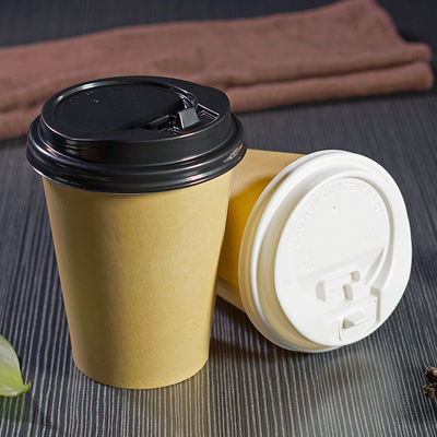 注文のロゴのふたが付いている使い捨て可能な紙コップの熱い飲む茶12oz 360mlコーヒー カップ