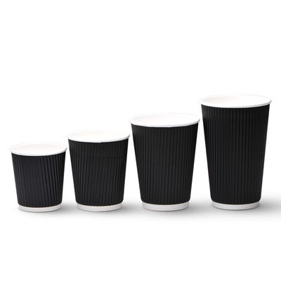 400ml PLAの丈夫な耐久財は段ボール紙のふたが付いている12ozさざ波のコップを