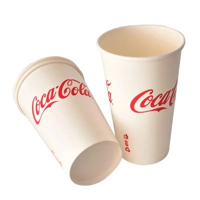 22oz 640mlのPE PLAのコーラの使い捨て可能な紙コップは冷たい飲み物のコップ300gsmを壁紙を張る