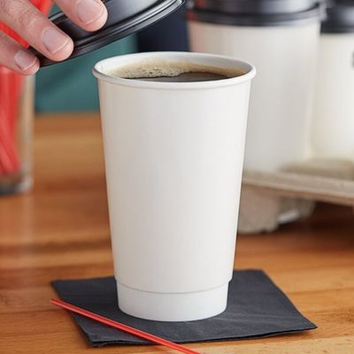 16oz 500ccの使い捨て可能な単一の使用白書のコーヒー カップの二重層の紙コップ