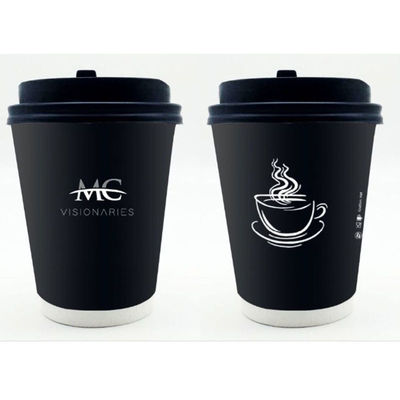 EN13432ふたが付いている使い捨て可能な紙コップ400Ml 12Ozの注文のテークアウトのコーヒー カップ