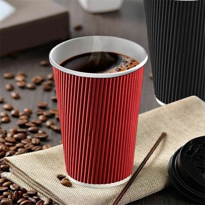 280gsm泡Bobaのふたが付いている使い捨て可能なさざ波の壁紙の冷たい飲み物のコップ